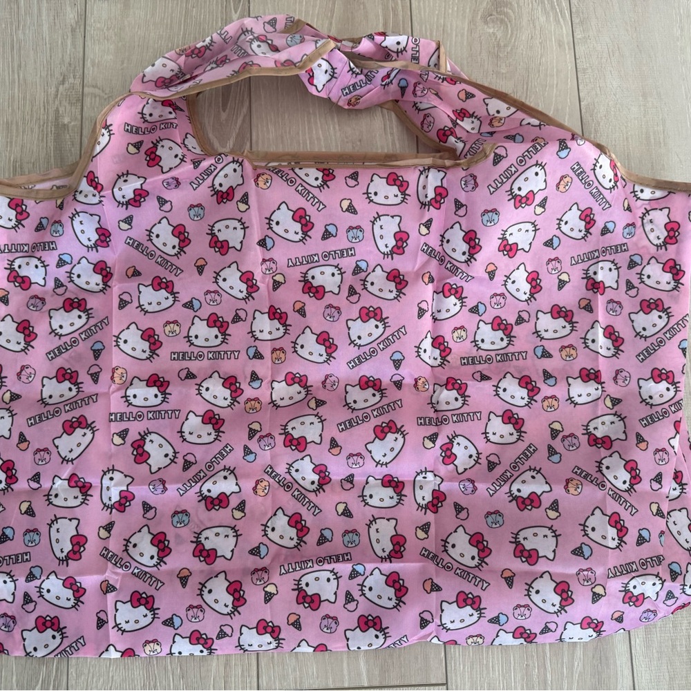 Hello Kitty Pink Foldable Tote 15x20in Nylon